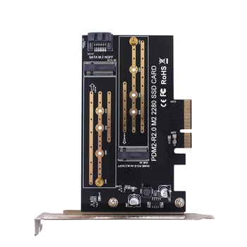 1 Gabalas PCIE Adapteris Valdybos Dual M. 2 NVME Į Pcie 4X M2 SSD Adapteris 2230-2280 kietieji Diskai