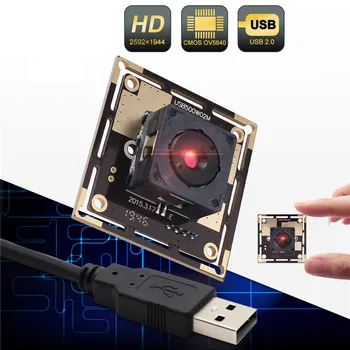 5mp Cmos nemokama vairuotojo micro usb automatinio fokusavimo kamera modulis OV5640 ELP-USB500W02M-AF45