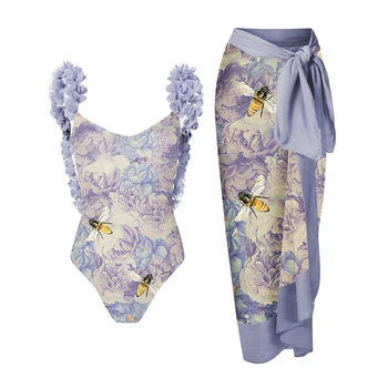 Žiedlapis Apdaila Backless Mados vientisi maudymosi kostiumėlį Moterų Vasarą Plaukimas Kostiumas 2023 Prabanga Šortai Bourkini Micro Monokini Sexy