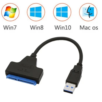 USB 3.0 SATA 3 Kabelis Sata į USB Adapteris, IKI 6 Gb / s Paramos 2.5 Colio Išorinis SSD HDD Kietąjį Diską 22 Pin Sata III