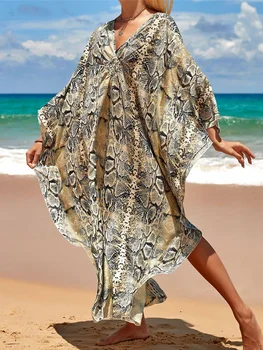 Naujas Leopard Spausdinti V Kaklo Tunika Paplūdimio Viršelio Iki Viršelio ups, Paplūdimio Suknelė Paplūdimio Drabužiai Paplūdimio Paplūdimys Ilga Suknelė Moteriška Moteris K4160