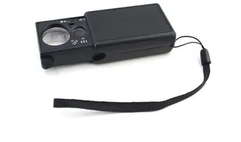 1pcs Papuošalai Loupe 60X Mini 30X Zoom UV LED Apšviesta didinamasis stiklas Mikroskopo Objektyvas 
