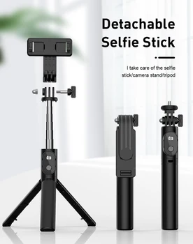 Nešiojamų Nuimamas Bevielis BT Selfie Stick Nuotolinio Valdymo Trikojo Nešiojamą Stabilizatorius Mobiliojo Telefono Stovas Kamera, kardaniniai šarnyrai,