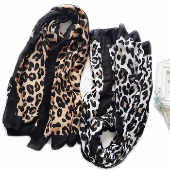 Mados Dizaino Seksualus Leopard Dot Kutas Viskozė Skara Skara Aukštos Kokybės Neckerchief Rudens Žiemos Foulards Musulmonišką Hidžabą Sjaal