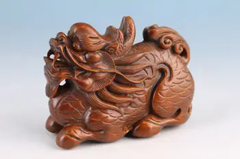mielas Japonijos boxwood ranka raižyti dragon vertus gabalas statula netsuke rinkti