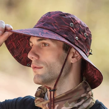 Vyriški Panama Kepurė Kvėpuojantis Quick Dry Kibirą Skrybėlės Vasaros Lauko Apsauga nuo Saulės, Žvejyba, Kempingas Kamufliažas Žvejys Skrybėlę