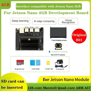 HFES Už Jetson Nano B01 4GB AI Vystymosi+7 Colių Ekranas+Kamera+64G SD Kortelę+Kortelių Skaitytuvas+, Megztinis, Kepurė+Maitinimo