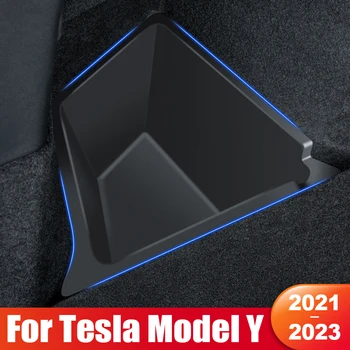 Už Tesla Model Y 2022 2023 2021 Galiniai Kamieno Pusėje Storege BoxSorting Dėžes Su Kilimų Dangteliais, Automobilių Reikmenys Vandens Įrodymas Organizatorius