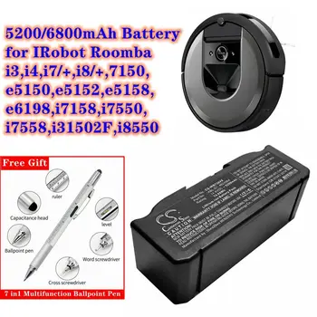 CS Baterija 5200/6800mAh ABL-D1 už IRobot Roomba i3,i4, i7/+, i8/+, 7150,e5150,e5152,e5158,e6198,i7158,i7550,i7558,i31502F,i8550
