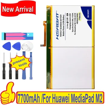 100% Originalus HSABAT 7700mAh HB26A510EBC Baterija Huawei MediaPad 10 M2 butas ląstelių M2-A01W M2-A01L