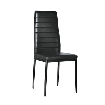 4pcs Elegantiškas Surinkti Išpardavimas Tekstūros Aukštas Atlošas, Valgomojo Kėdės Black[JAV]