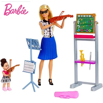 Barbė Lėlės Rinkinys, Muzikos Mokytojas Smuiko Muzikos Instrumento Mergina Namas Žaisti Serija žaislai mergaitėms FXP18
