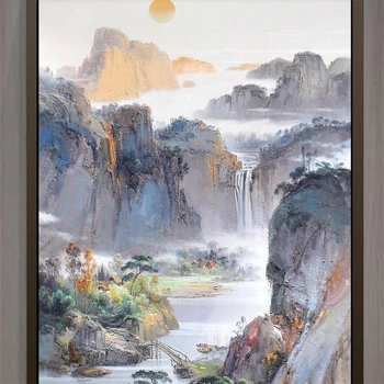 wellyu Užsakymą didelės apimties sieninis 3d tapetai Kinijos kraštovaizdžio aliejaus tapybos Kinų stiliaus Kinijos tapybos foną