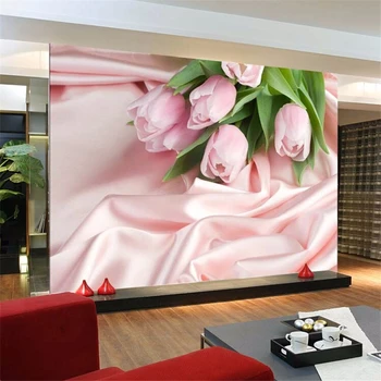 beibehang Užsakymą 3D foto tapetų Pink Rose TV foną, gėlių, romantiškos kambarį miegamojo sienos freskos prabangūs tapetai roll
