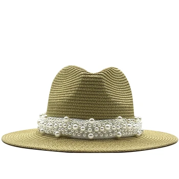 prabanga Panamos Skrybėlė Vasaros Saulės, Skrybėlės Moterims Paplūdimio Šiaudų Skrybėlę Mergina UV Apsauga Bžūp chapeau femme 2020 m.