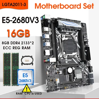 SZMZ X99 G2 LGA2011 V3 motininės Plokštės komplektas su 2*8gb=16GB DDR4 2133MHZ ECC REG RAM ir XEON E5 2680 V3 procesorius