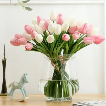 6Pcs Nešiojamų Dirbtinių Gėlių Daugkartinio naudojimo Tulpių Netikrą Gėlių Puokštė Netikrą Gėlių Puokštė