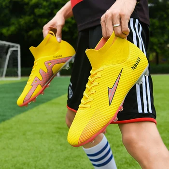 Aukštos kokybės Futbolo bateliai Messi Konkurencijos treniruočių bateliai Anti slip dėvėti, atsparus Fustal Futbolo batai Chuteira Visuomenės