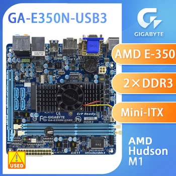 Gigabit GA-E350N-USB3 naudoja AMD Hudson M1 chipset borto AMD E-350 1.6 GHz dual-core processorDDR3 Mini-ITX autentiški plokštė