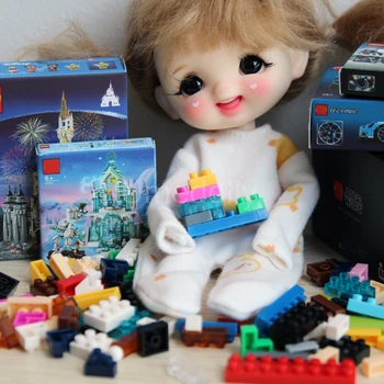 1/12 masto apsimesti žaisti miniatiūriniai lėlių kūrimo bloką su mini dėžutė žaislas barbies ob11 doll house dekoro priedai