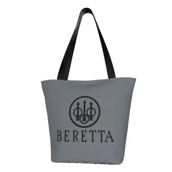 Custom Beretta Drobės Pirkinių Krepšys Moterims, Perdirbimo, Maisto Produktų Karinį Ginklą Dovanų Nešti Shopper Bags