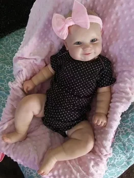 Cokela 60cm Kūdikis Reborn Naujagimių 3D-Dažų Odos Minkštas Silikoninis Realistinis Lėlės Bamblys Žaislas su Venų Kraujagyslių Dress Up Bebe