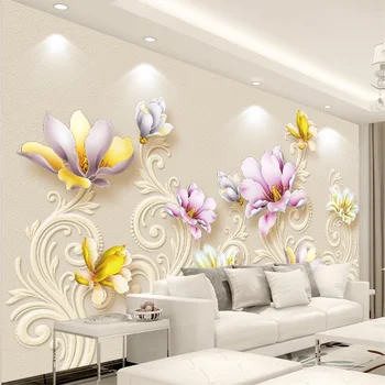 wellyu Užsakymą tapetai 3d modernus minimalistinio paramos magnolia gėlių kūrybos TV foną kambarį miegamojo sienos fone