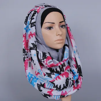 120pcs/daug karšto parduoti didelis geometrinis dryžuotas spausdinti musulmonų Hijabs Bžūp Bandana galvos apdangalas kerchief Skara Skara wrap pashmina