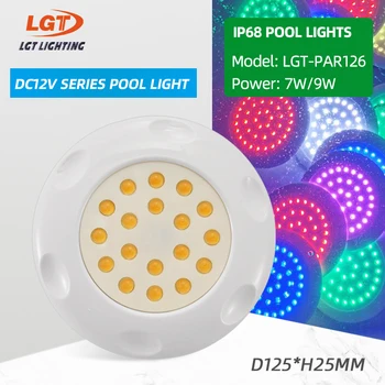 Ip68 Vandeniui LED Baseinas Lemputė 12V 12W RGB Povandeninis Tipo Nuotolinio Valdymo Embedded Aplinkos Lempos