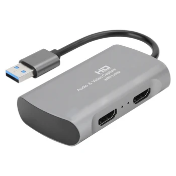HD Audio Vaizdo įrašymo HDMI į HDMI 4K USB2.0 1080P Žaidimą Live Transliacijos Kortelės Sidabro Pilkos 231