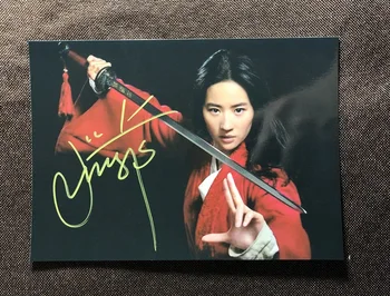 ranka pasirašė Liu Yifei Kristalų Liu MULAN autographed foto 5*7 102020