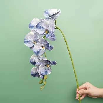 Klasikinis Big Branch 9 Vadovai 98cm 3D Spausdinimo Phalaenopsis Dirbtinė Orchidėja Vestuvių Rekvizitai Namų Dekoro Gėlių