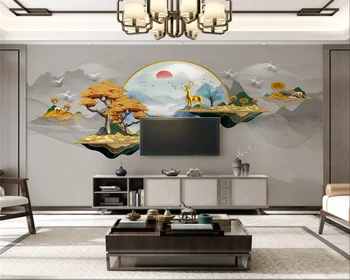 beibehang tėtis peint Užsakymą naujos vidaus apdaila, dažymas kraštovaizdžio elnias TV kambarį foną