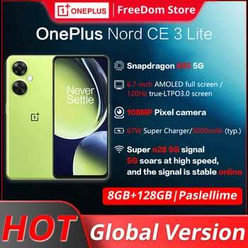 OnePlus Nord CE 3 Lite 5G Pasaulio Versiją išmaniajame telefone 8GB 128GB Mobiliojo Telefono 108MP Kamera SUPERVOOC 67W 5000mAh Akumuliatorius