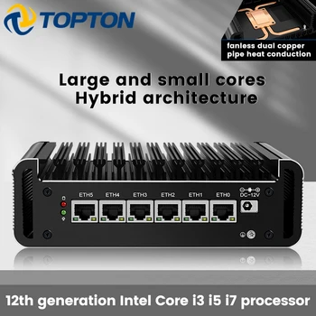 Naujas 12 Gen Intel 2,5 G Maršrutizatorius i7 1265U i5 1235U i3 1215U 8505 6x i226-V 2*NVMe Ventiliatoriaus Mini PC Firewall Kompiuterio Proxmox Priimančiosios