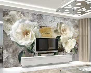 Individualizuotos fono paveikslėlį retro atmosferą mados aliejaus tapybai gėlių gardenia kambarį, TV foną, sienos dekoratyvinis dažymas freskos