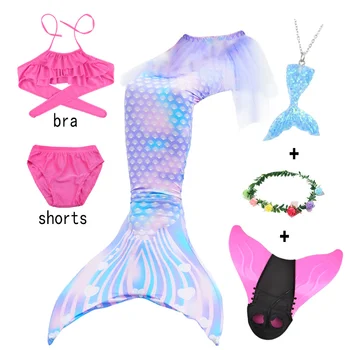 Naujas Stilius Undinėlės Uodega maudymosi kostiumėlį su Monofin Vaikams Mergaitėms Karnavalas Šalis Dress Kostiumai, Maudymosi Swimuit Suknelė