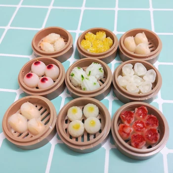 2VNT 1:6 Masto Lėlių Miniatiūros Kinijos Dim Sum Mini Žaisti lėlės Maisto Miniatura priedai