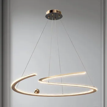 Italijos minimalistinio stiliaus netaisyklingos linijos kambarį lempos dizaineris akrilo juostelė šviesos miegamasis žiedas pagrindinis liustra