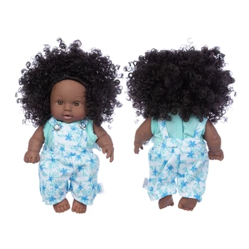 Mėlynas Kostiumas 2021 Lėlės Kostiumas Africanreborn silikono viny 8inch mergina poupee boneca kūdikių minkštas žaislas mergina todder