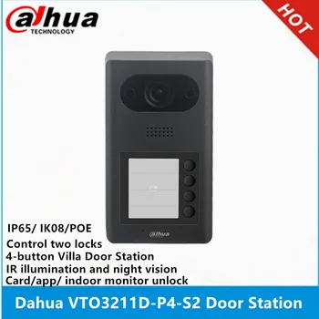 Dahua doorbell 4-mygtukas Villa Durų Stotis VTO3211D-P4-S2 Dviejų krypčių garso ir balso skambučių per app 