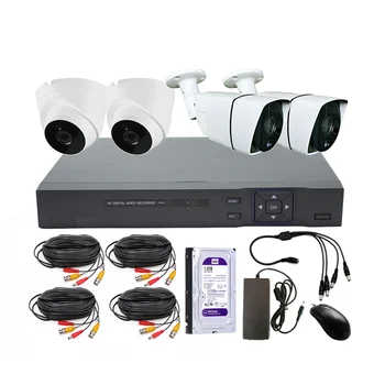 4CH 1080N HAINAUT DVR rinkinys, 1080P VAIZDO stebėjimo sistema 2MP, infraraudonųjų spindulių naktinio matymo kamera, vidaus ir lauko namų vaizdo apsaugos stebėjimo rinkinys