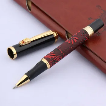 Kinų stiliaus Dragon Cortex Vynuogių modelio raudonos aukso DOVANA 0,5 mm Rollerball Pen