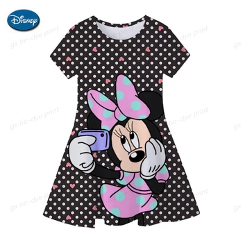 Naujas Mados Kūdikių Mergaitės Vasaros Suknelė Animacinių filmų Medvilnės Minnie Mouse Suknelė Princesė Dress Vaikų Mergaitė Apranga 1-6Years