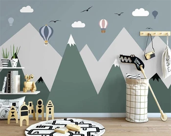 beibehang Individualų new Nordic ranka-dažytos geometrinis kalnų karšto oro balionas, vaikų kambario foną tėtis peint