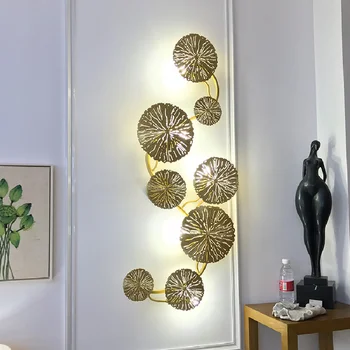 Replika Dizaino Lotus Sienos Lempos kambarį Miegamasis Baras Varis auksas sienos lempos Su Umbra Derliaus Meno Dekoro led naktiniai staleliai, lempa