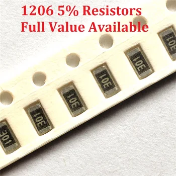300pcs SMD Chip Rezistorius 1206 1.5 R/1.6 R/1.8 R/2R/2.2 R 5% Atsparumas 1.5/1.6/1.8/2/2.2/Omų Varžai 1R5 1R6 1R8 2R2 Nemokamas Pristatymas