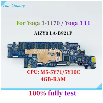 AIZY0 LA-B921P Mainboard Lenovo Jogos 3-1170 Jogos 3 11 Nešiojamas Plokštė 5B20H33244 5B20H33246 Su M-5Y71/5Y10C CPU, 4GB-RAM