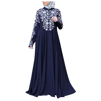 Musulmonų Moterys Kaftan Suknelė Abaja Etninės Stiliaus Ilgomis Rankovėmis Islamo Drabužių Dubajus, Saudo Juoda Skraiste Turkijos Kuklumas