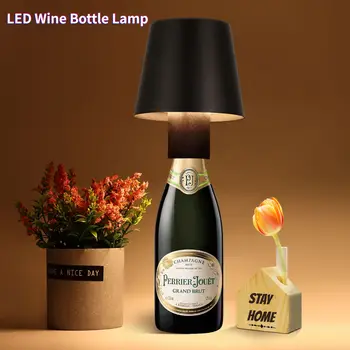 Kūrybos LED Vyno Butelis Stalo Lempa Nuimamas USB Įkrovimo Dekoratyvinis Baras, Bevielis Dizaino Kavinė Parduotuvė Atmosferą Naktį Šviesos